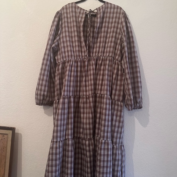 Lisa Says Gah Brown Plaid Dress 3XL - Picture 4 of 6